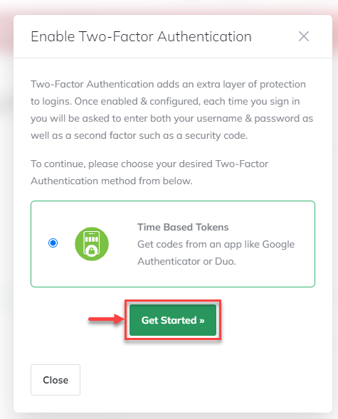 Get Started for Two-Factor Authentication