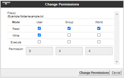 change file permissions