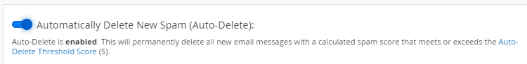 Auto delete spam mail