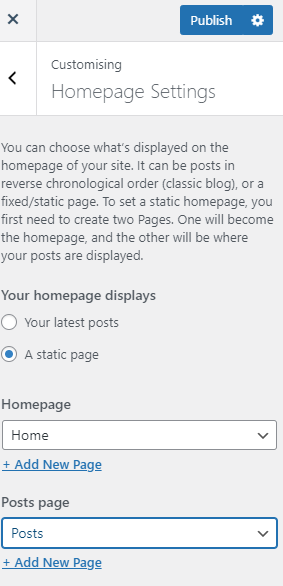 static homepage