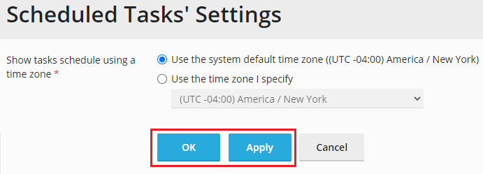 Select time zone