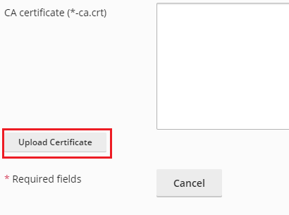 Upload certificate as text