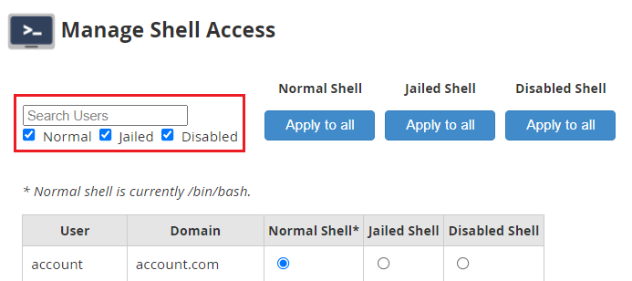 enable shell access