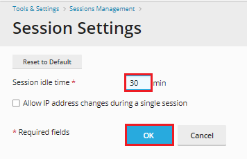 Session settings
