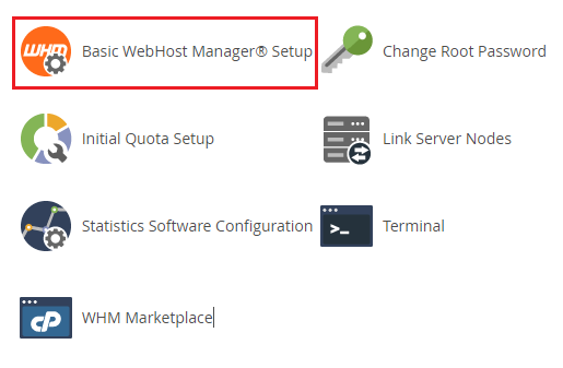 Basic WebHost Manager Setup