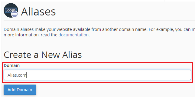 create a domain alias