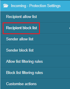 Recipient block list