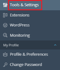 Tools and settings
