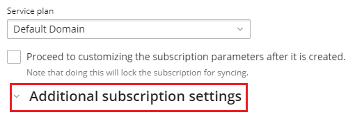 Additional subscription settings
