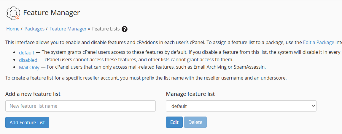 feature manager