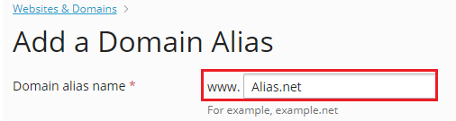Domain Alias Name