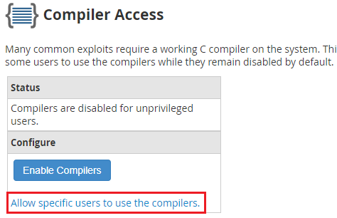 Allow specific users to use the compilers