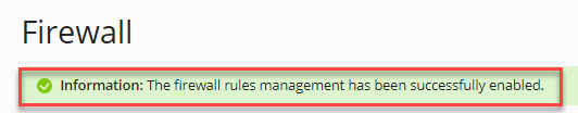 Firewall rules management enabled