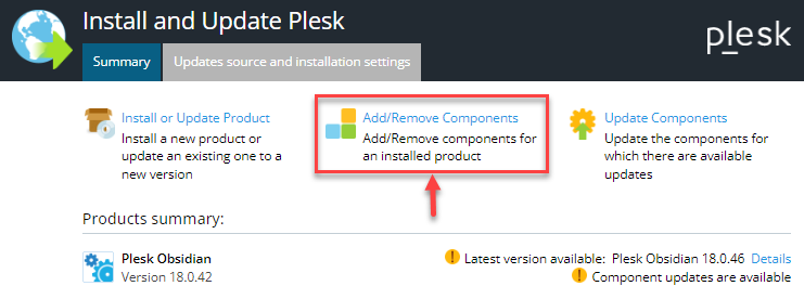 Add/Remove Components