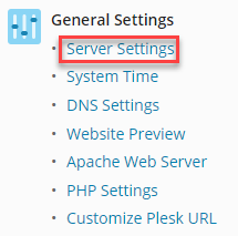 Select 'Server Settings'