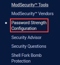 Password Strength Configuration