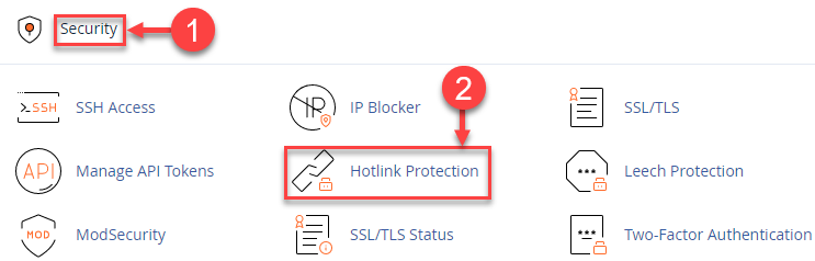 choose the “Hotlink Protection”