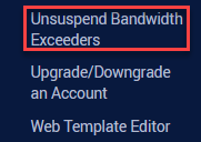Unsuspend Bandwidth Exceeders