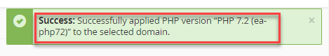 Successfully Applied PHP version