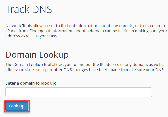 Enter a domain to Lookup
