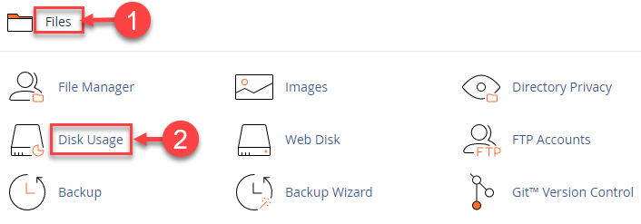 Select the “Disk Usage”