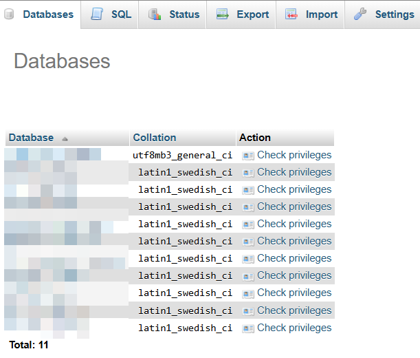 databases