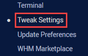 Tweak settings