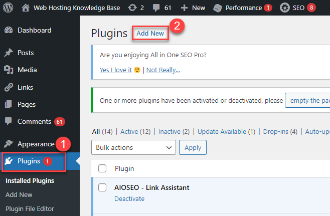 Plugins>Add new