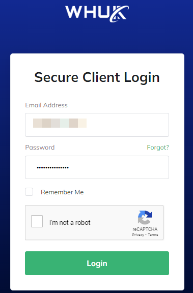 WHUK- secure client login