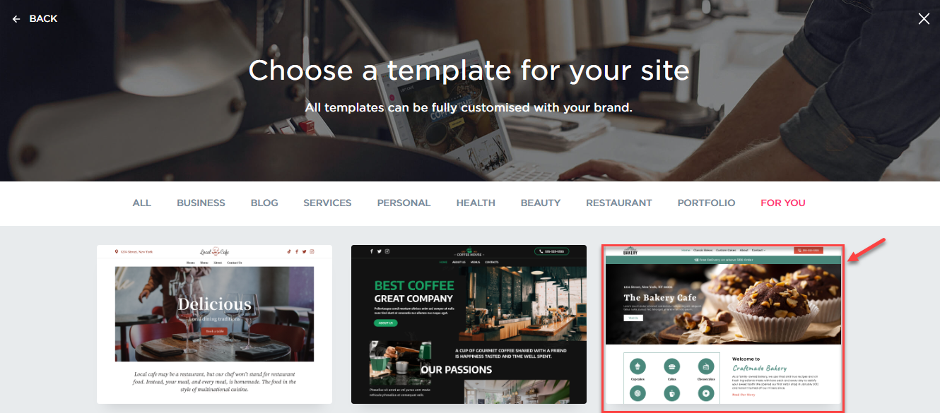 Choose a Template for your site
