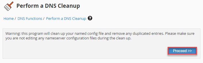 Proceed for DNS Cleanup