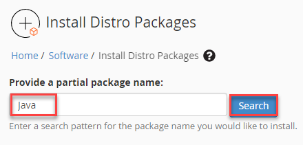 Enter partial package name