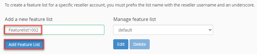 Add Feature List