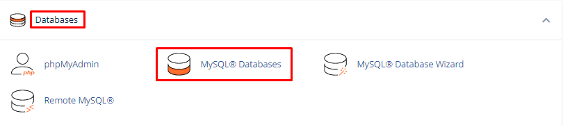 Go to 'MySQL Database'