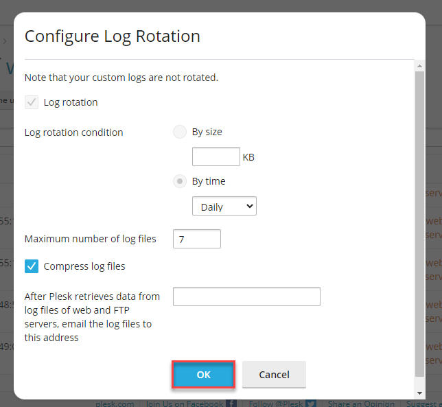 configure log rotation