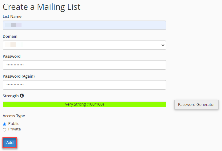 create mail listing
