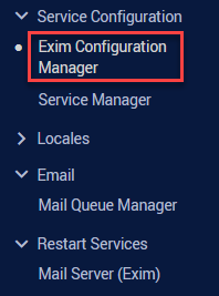 Exim Configuration Manager