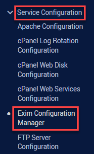 Exim Configuration Manager