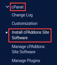 Install cPAddons Site Software