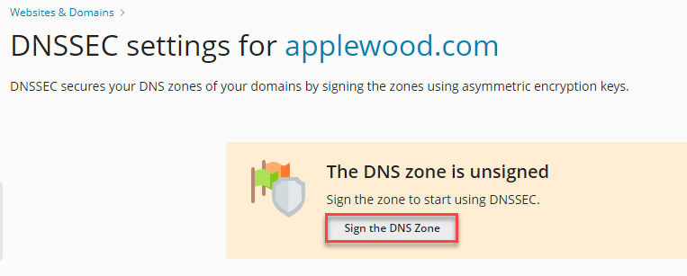 Sign the DNS Zone 