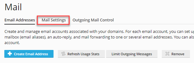 mail settings