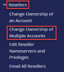 Change ownership of multiple accounts