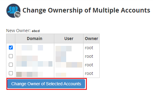 Change Owner of Selected Accounts.